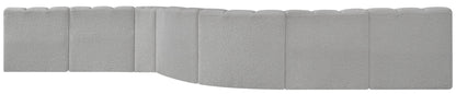 Arc - Boucle Fabric 8 Piece Curved Modular Sofa