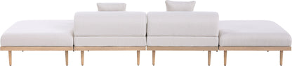 Laguna - 4 Piece 142" Outdoor Patio Armless Modular Sofa With 2 Backless Seats