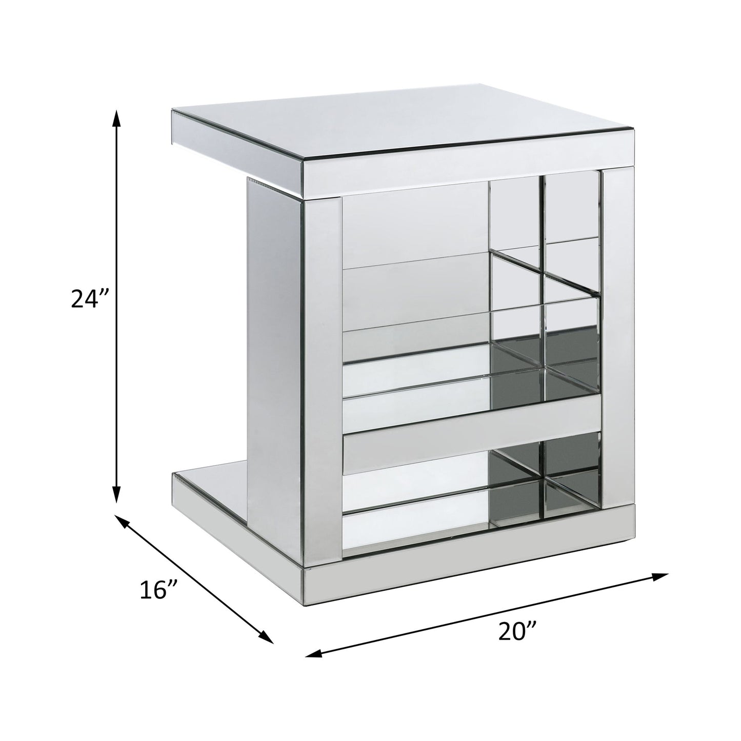 Dominic - 24" Accent Table - Mirrored
