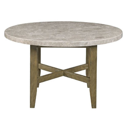 Karsen - Dining Table With Marble Top - Natural Marble Top & Rustic Oak