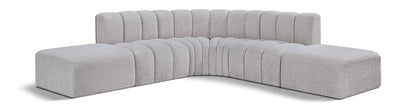 Arc - Boucle Fabric 6 Piece Corner Modular Sofa