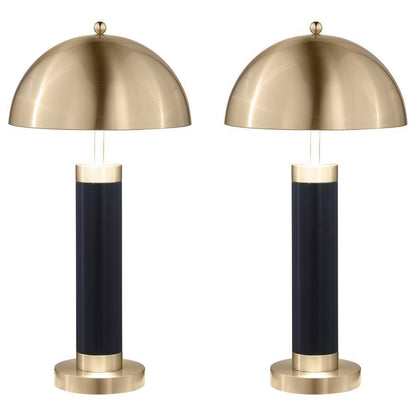 Conroe - Dome Shade Pillar Table Lamp (Set of 2) - Black