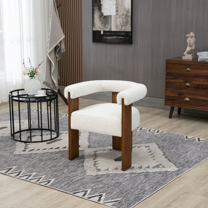 Barrel - Dining Chair - Dark Brown / Cream