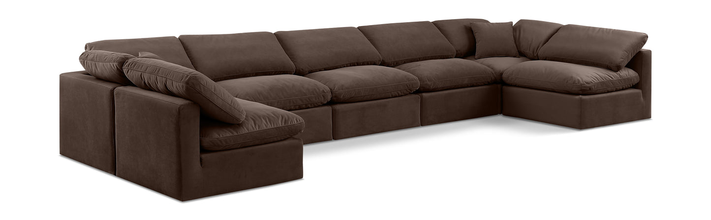 Indulge - Velvet 7 Piece Modular U-Shaped Sectional