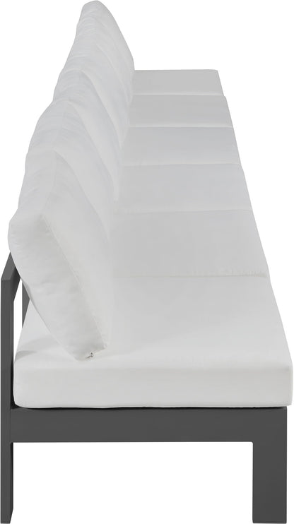 Nizuc - Outdoor Patio 6 Seat Armless Modular Sofa With Gray Frame