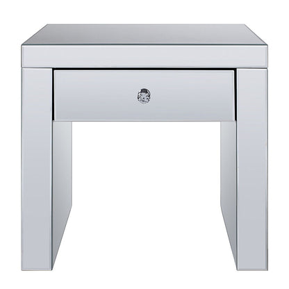 Noralie - 24" Square End Table - Mirrored & Faux Diamonds