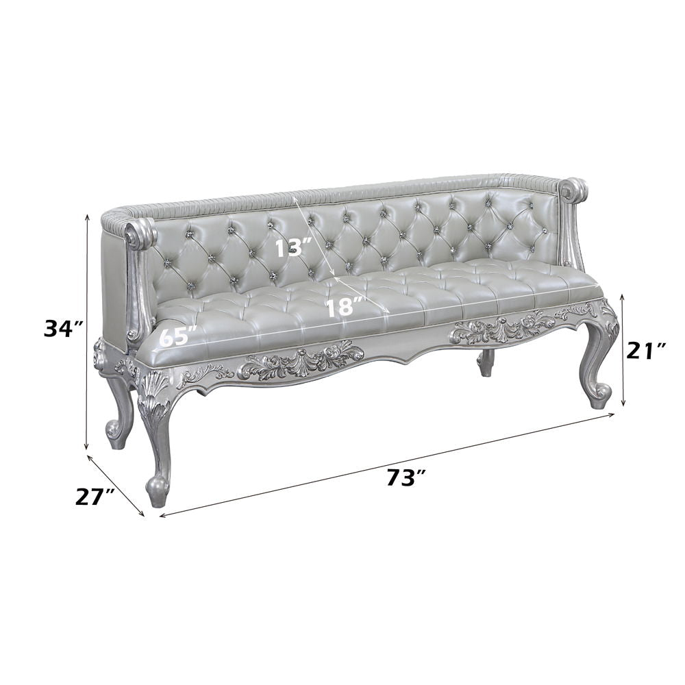 Valkyrie - Bench - Synthetic Leather & Antique Platinum