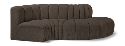 Arc - Boucle Fabric 4 Piece L-Shaped Modular Sofa