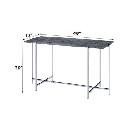 Adelae - Sofa Table - Faux Marble Top & Chrome