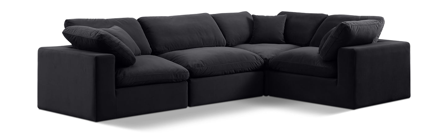 Comfy - 4 Piece Velvet Modular Sectional