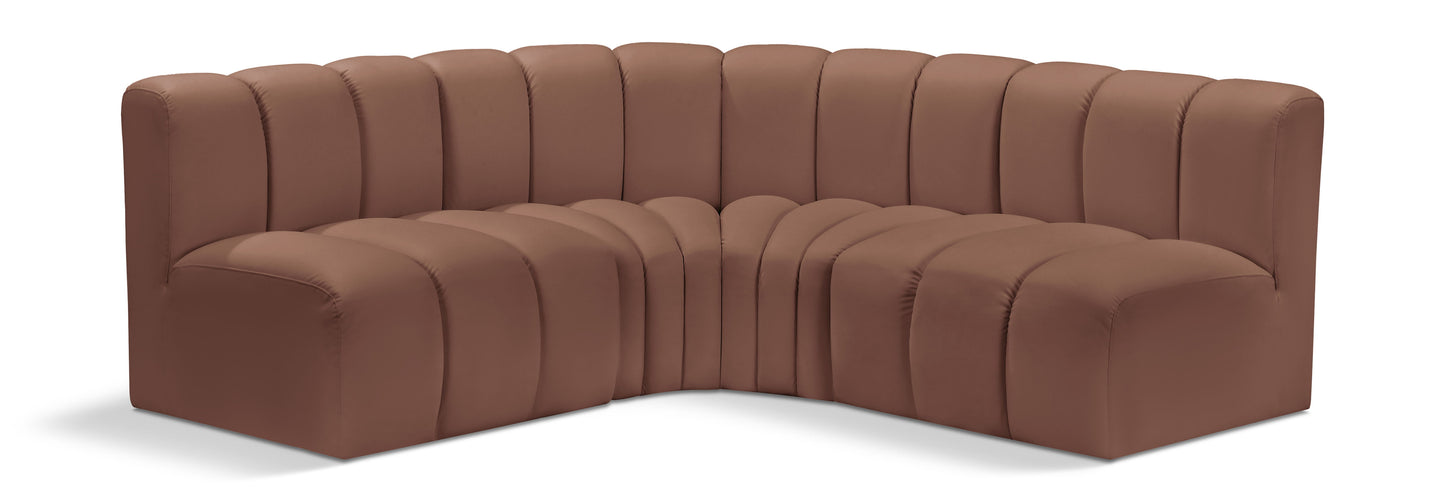 Arc - Faux Leather 4 Piece Corner Modular Sofa