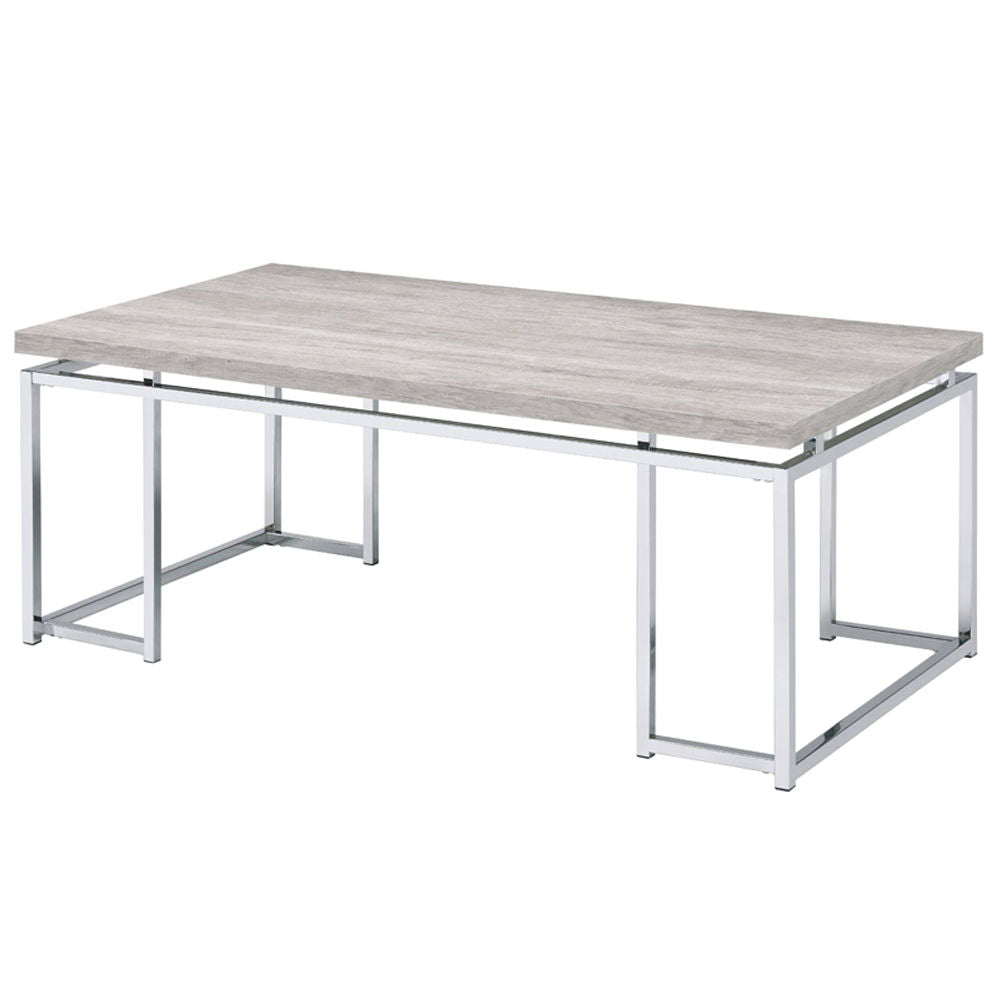 Chafik - Coffee Table - Natural Oak & Chrome