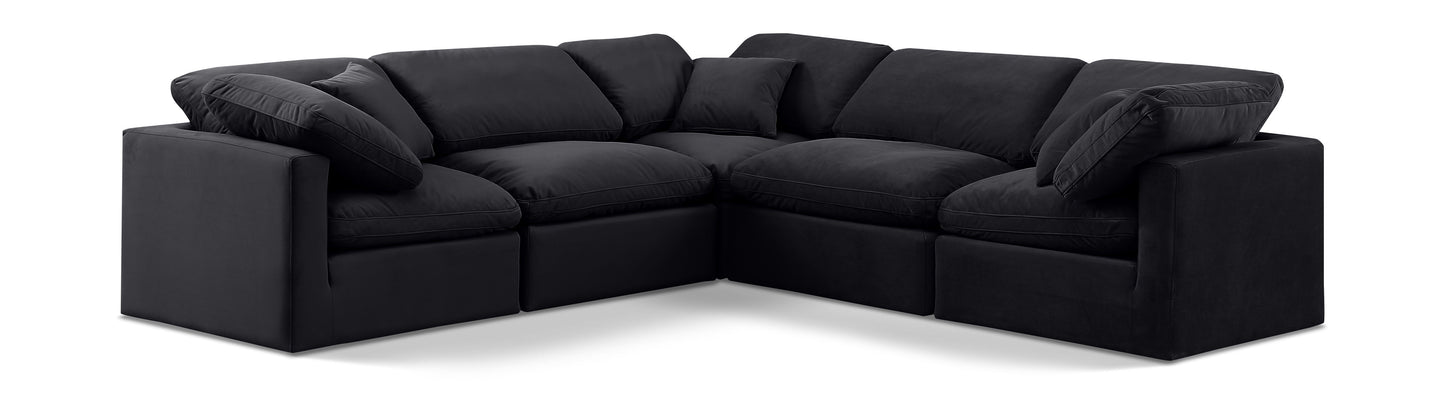 Indulge - Velvet 5 Piece Modular Corner Sectional