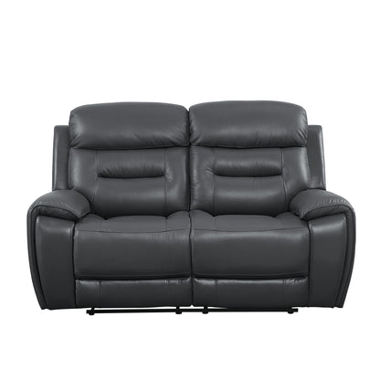 Lamruil - Motion Loveseat - Gray Top Grain Leather