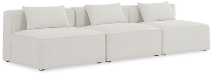 Cube - Linen Modular 3 Seat Armless Sofa