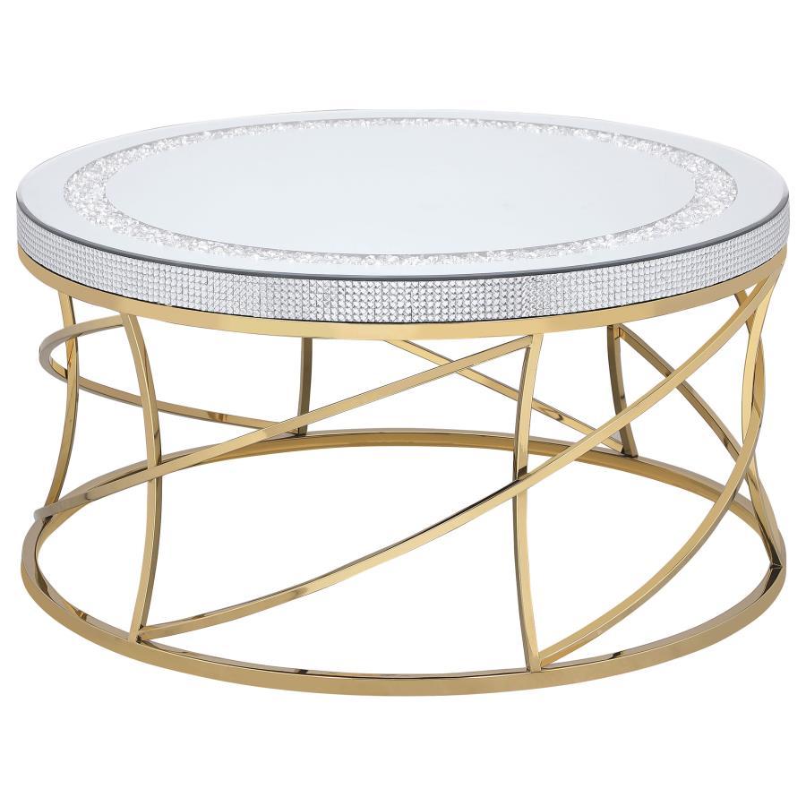 Elise - Round Mirror Top Coffee Table Set