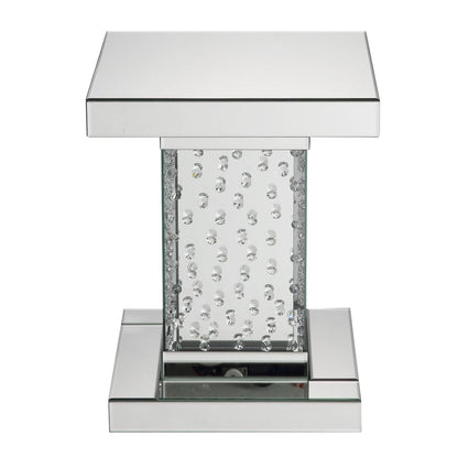 Nysa - 20" End Table - Mirrored & Faux Crystals