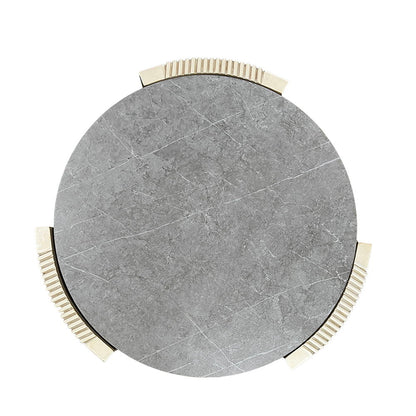 Kasa - End Table - Sintered Stone & Champagne