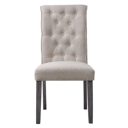 Yabeina - Side Chair (Set of 2) - Beige Linen & Gray