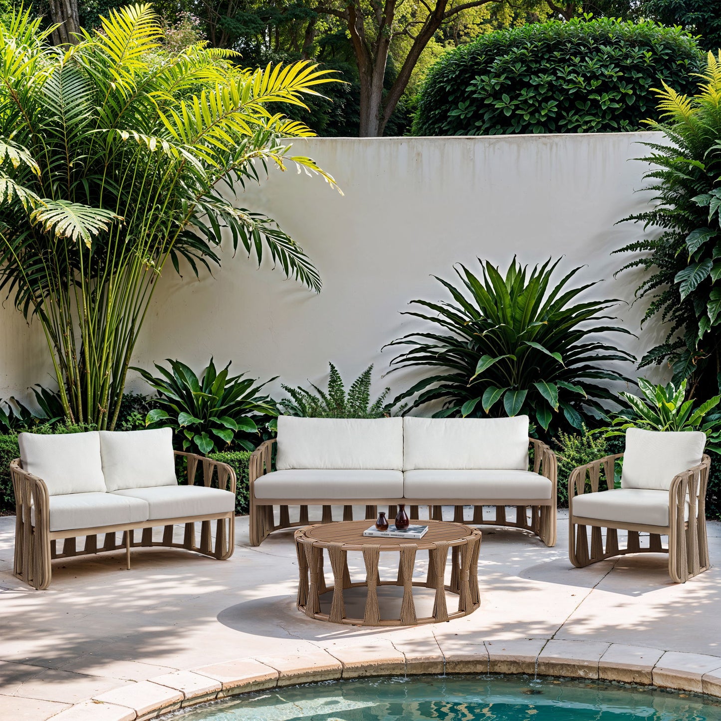 San Pietro - Aluminum Outdoor Patio Coffee Table - Natural