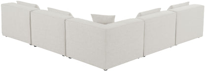 Cube - Linen 5 Piece Modular Corner Armless Sectional