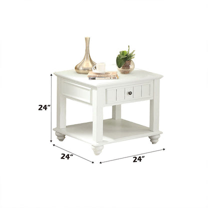 Natesa - End Table - White Washed