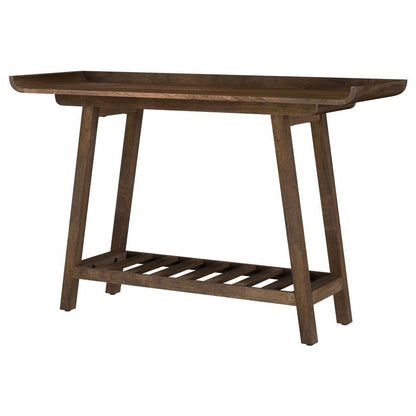 Ornelas - Console Table With Slatted Shelf - Mango Brown