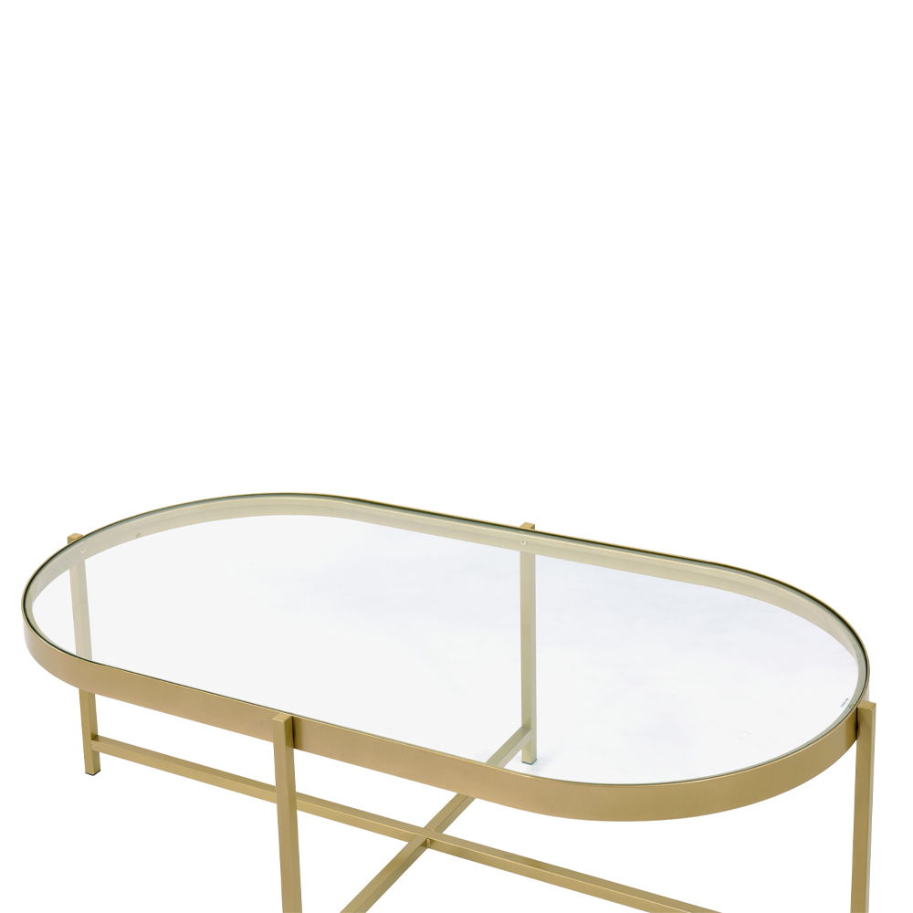 Charrot - Coffee Table - Clear Glass Top & Gold