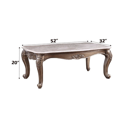 Jayceon - Coffee Table - Marble Top & Champagne