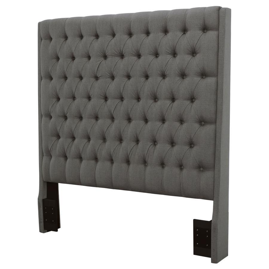 Camille - Upholstered California King Panel Headboard - Gray