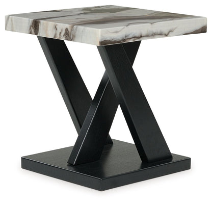 Cendill - Occasional Table Set (Set of 3) - Dark Brown / White / Black