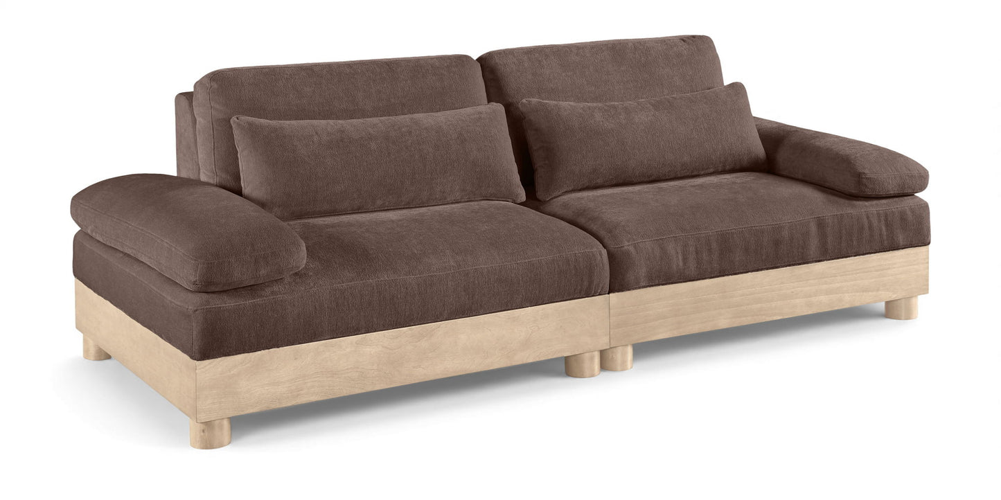 Turin - Chenille Fabric Upholstered Modular Sectional - Brown