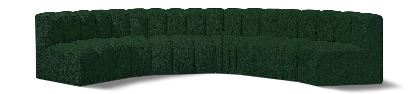 Arc - Boucle Fabric 6 Piece U-Shaped Modular Sofa