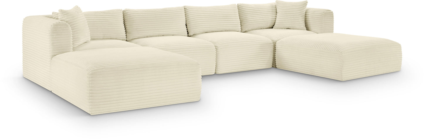 Shaggy - 6 Piece Modular Sectional With 2 Ottomans
