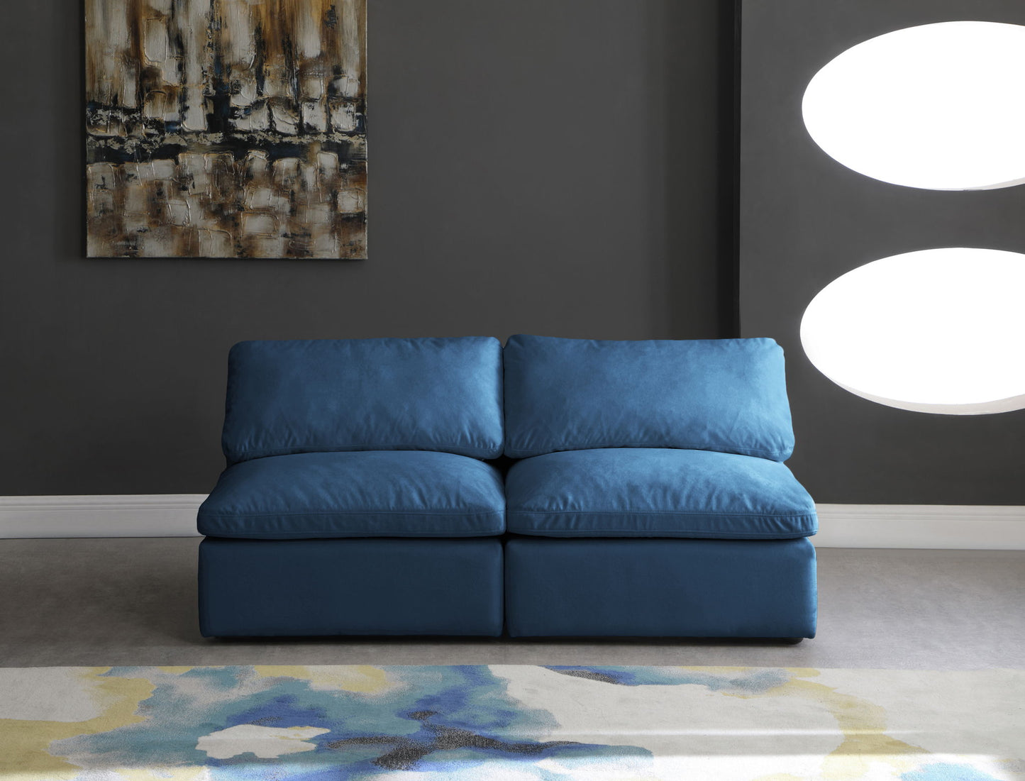 Plush - Modular Armless 2 Seat Sofa