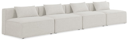 Cube - Linen Modular 4 Seat Armless Sofa