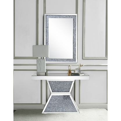 Noralie - 47" Console Table - Mirrored & Faux Diamonds