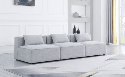 Cube - Linen Modular 3 Seat Armless Sofa