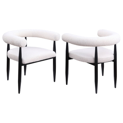 Dunmore - Boucle Upholstered Dining Arm Chair (Set of 2)