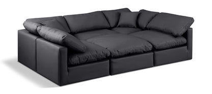 Indulge - Faux Leather 6 Piece Modular Sectional