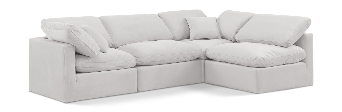 Indulge - Velvet 4 Piece Modular Sectional
