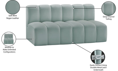 Arc - Faux Leather 2 Seats Modular Sofa