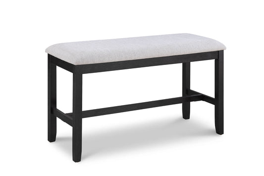 Delfin - Counter Height Bench - Light Gray / Black