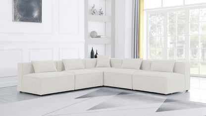 Cube - Linen 5 Piece Modular Corner Armless Sectional
