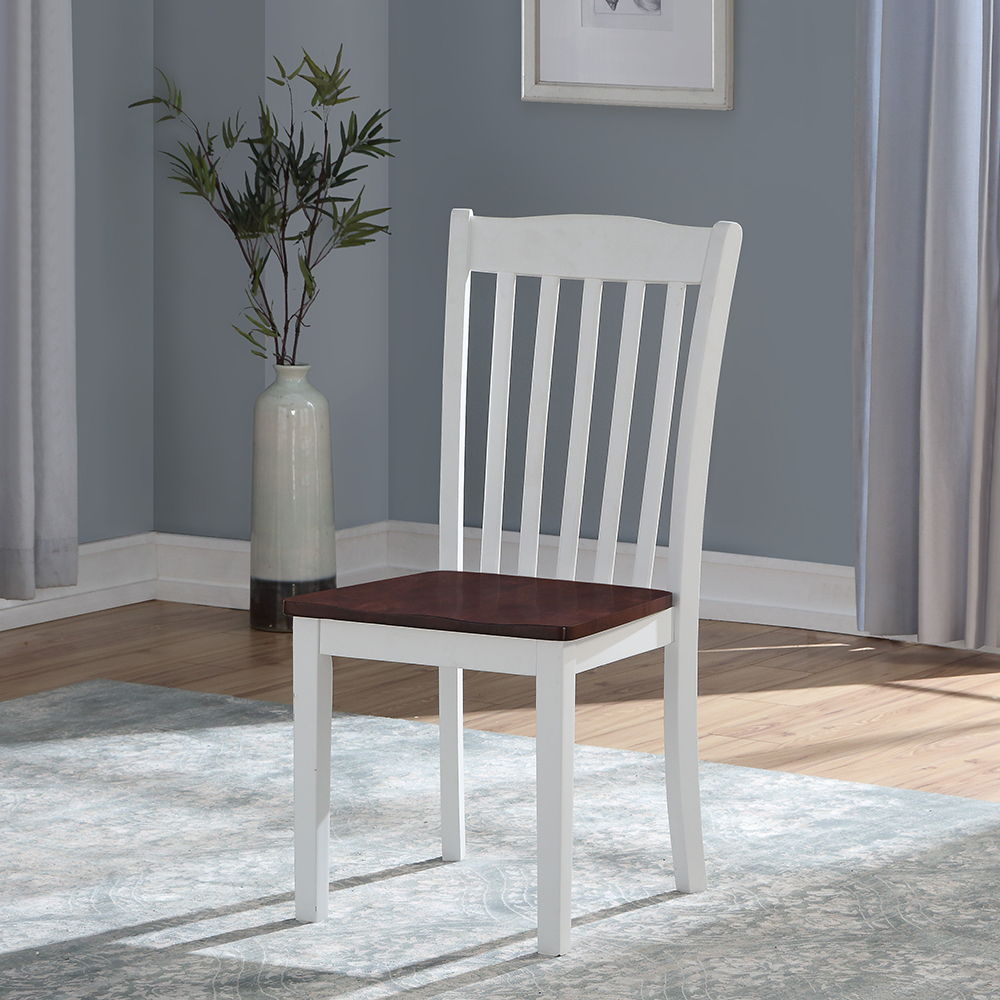 Green Leigh - Side Chair (Set of 2) - White & Walnut
