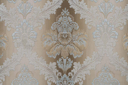 Sorina - Loveseat With 5 Pillows - Velvet, Fabric & Antique Gold