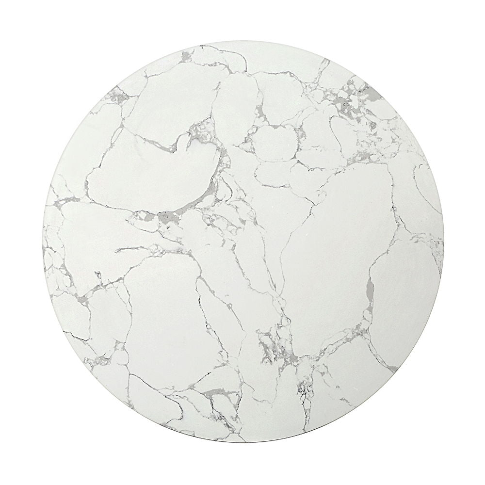 Clayten - Coffee Table - White Natural Marble Top & Espresso