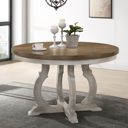 Cillin - Round Dining Table - Walnut & Antique White