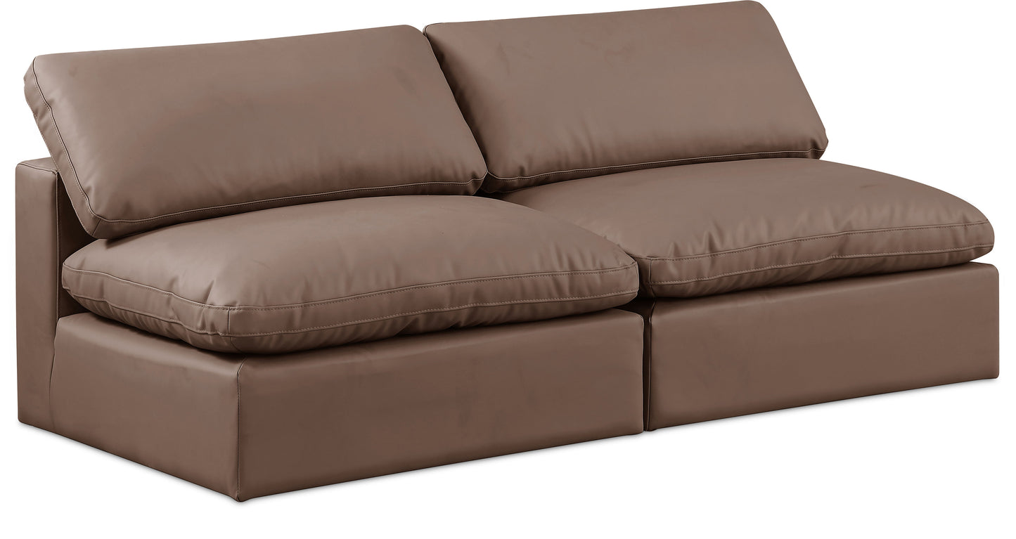 Comfy - Faux Leather Modular Armless Sofa 2 Seats