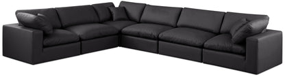 Comfy - 6 Piece Faux Leather Modular Corner Sectional